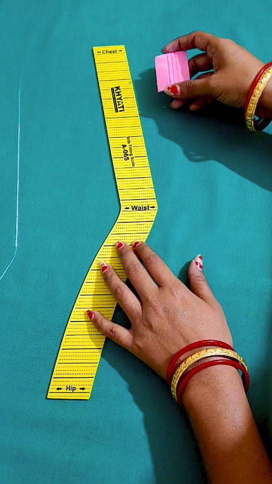 Khyati Side Fitting Scale A-065 (Chest–Waist–Hip Curve Ruler)